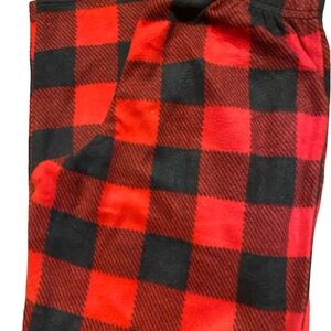 Mens Fleece Buffalo Red and Black Plaid Pants